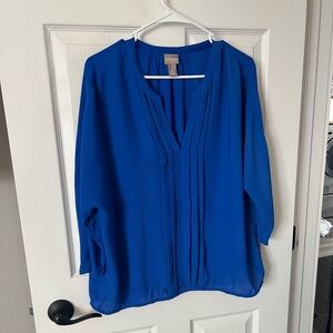 Chico’s blue blouse